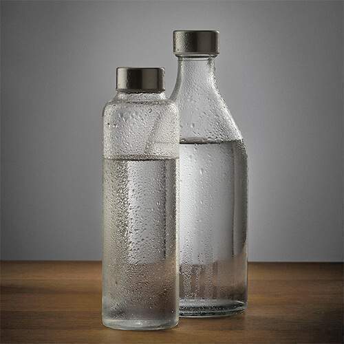 botellas de agua de cristal