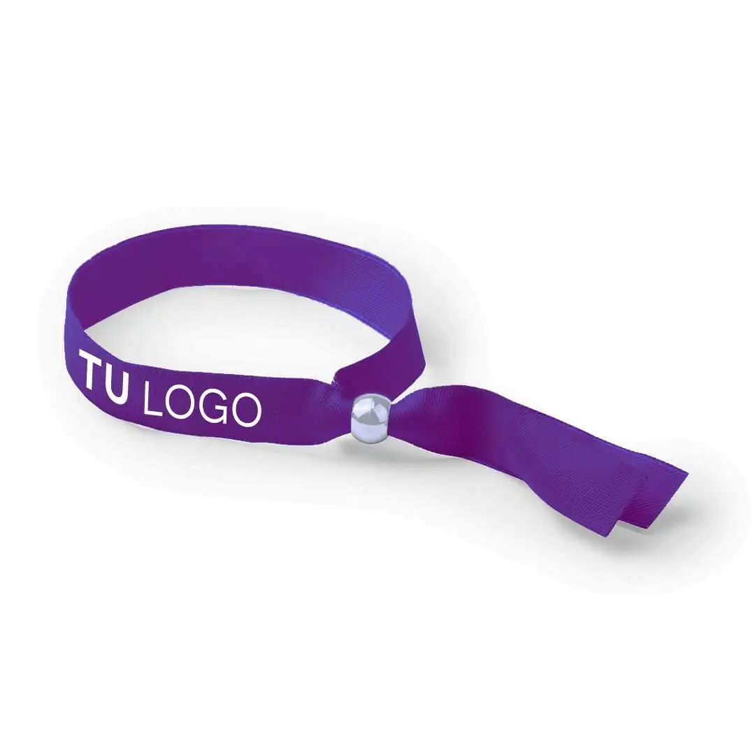 Pulsera de tela con bolita